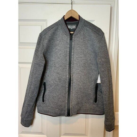 Ted Baker Other - Ted Baker Men's Ace Gray Zip-Up Bomber Jacket W/ Maroon Trim, Size 6 | XXL
